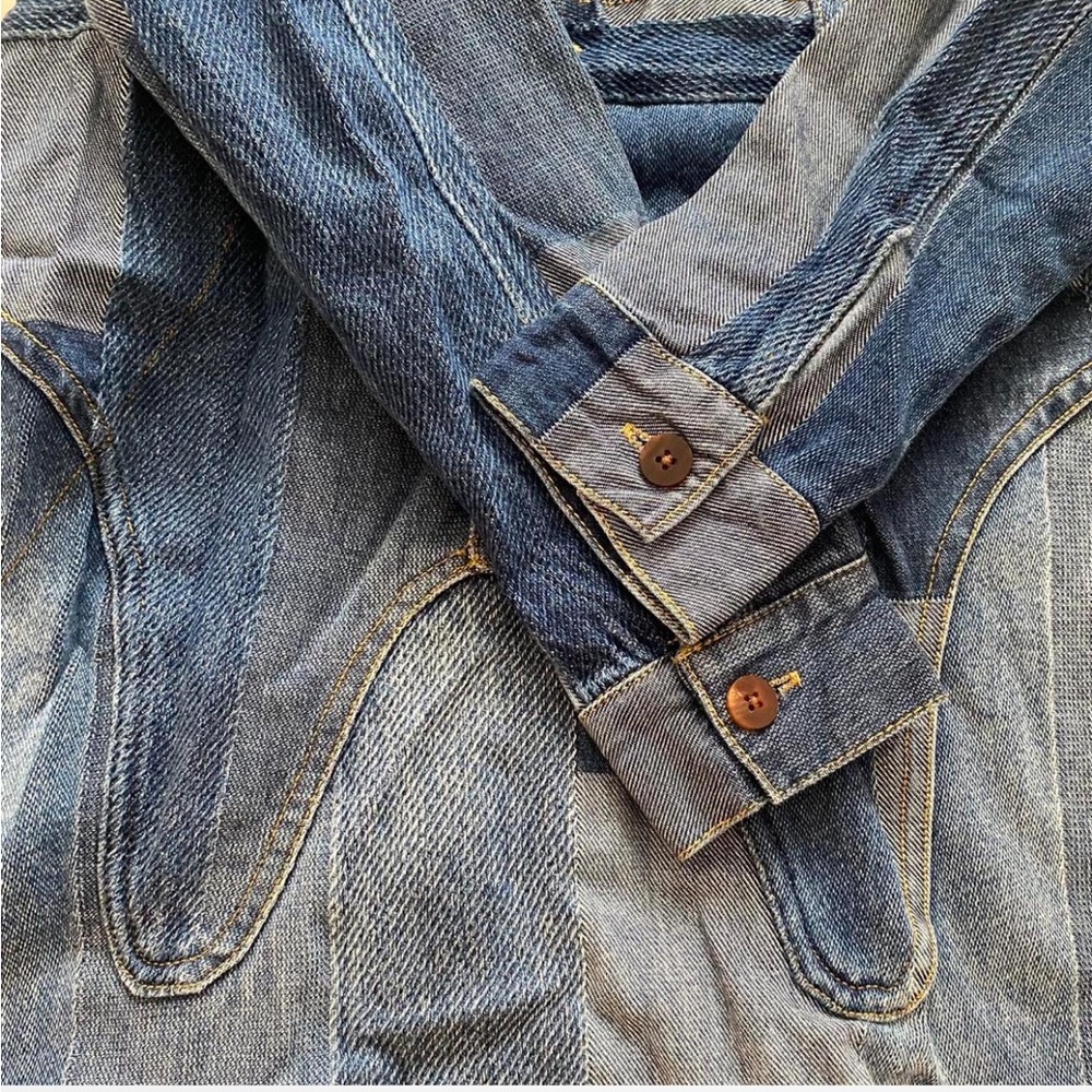 Blue Denim Patchwork Designer Dress - image 5